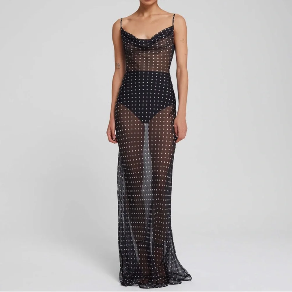 Rat & Boa | GISELE POLKA DOT SILK MAXI DRESS XS - Picture 7 of 16